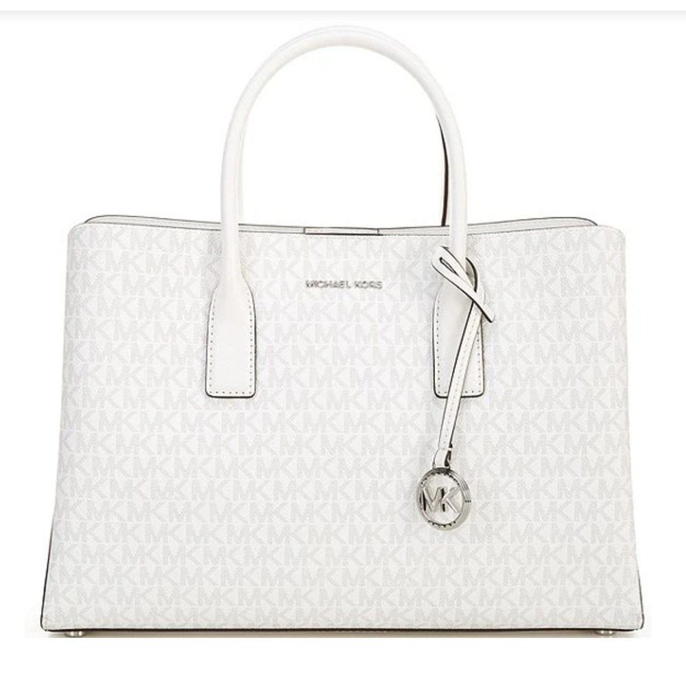 NWT Michael Kors Ruthie Signature Logo Silver Hardware Large Satchel Bag